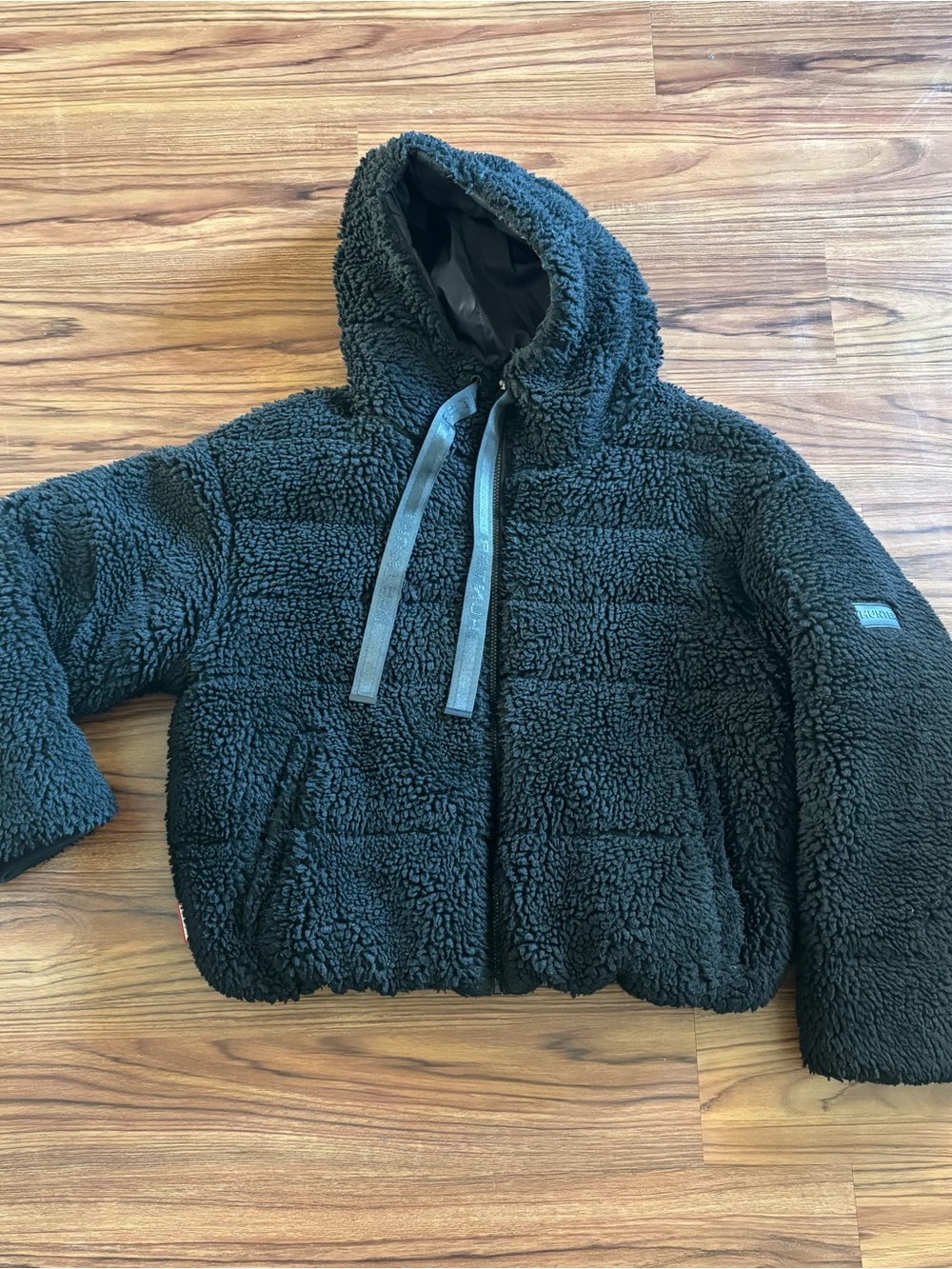 Hunter Black Sherpa Puffer Jacket with Hood